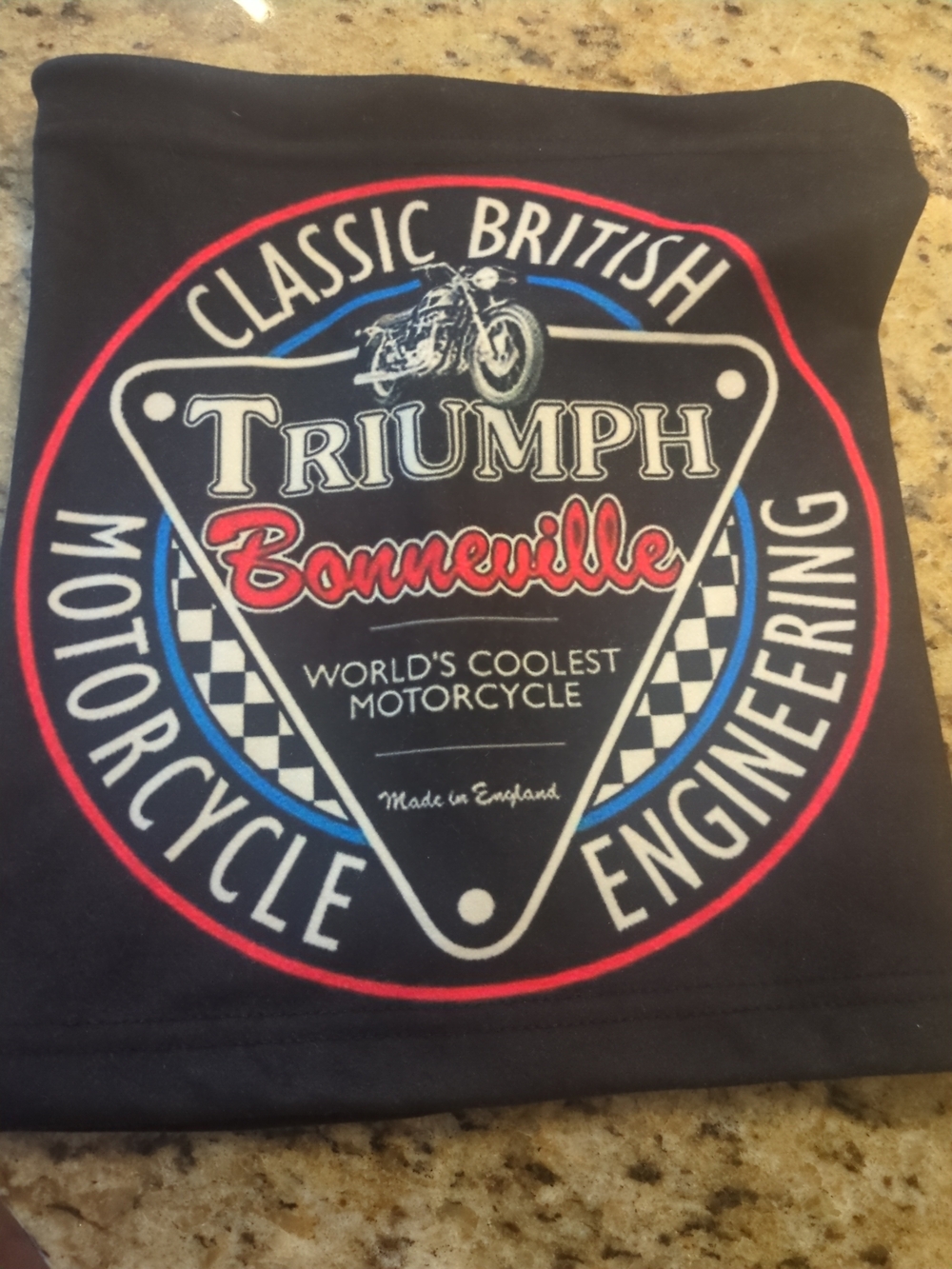 Triumph Bonneville Graphic Neck Tube/Scarf - Black with Red & Blue Logo